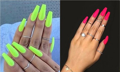 Neonowe paznokcie - manicure w najmodniejszym wydaniu na wiosnę 2019