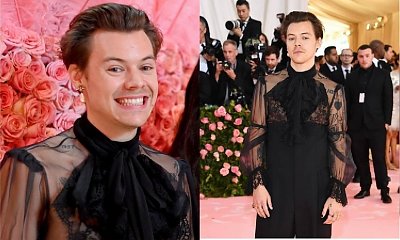 SZOK! Harry Styles na Gali MET pozuje w butach na obcasach, klipsach i z mężczyzną u boku!
