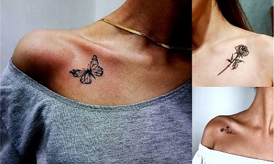 Tatuaż na obojczyk - 25 ciekawych i dziewczęcych wzorów