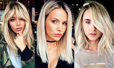 Półdługie fryzury dla blondynek - galeria stylowych cięć