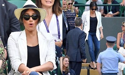 Meghan Markle na kortach Wimbledonu ledwie mieści się w spodniach. Fanki: "Dziękujemy, że to pokazałaś!"
