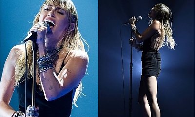 Miley Cyrus po rozstaniu z mężem pierwszy raz na scenie w bardzo niegrzecznej sukience - WPADKA wisiała w powietrzu