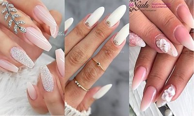 Manicure ślubny - nowoczesne propozycje dla panny młodej 2020! Babyboomer, manicure 3d, moon manicure