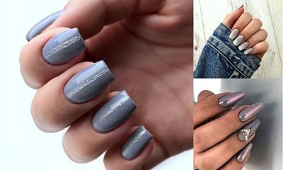 Szary manicure - 30 najpiękniejszych stylizacji ze świata manicure