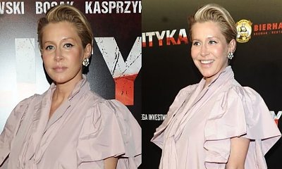 Katarzyna Warnke na premierze filmu "Polityka". Wybrała obszerną kreację, która jeszcze bardziej podkreśliła ciążowy brzuszek!