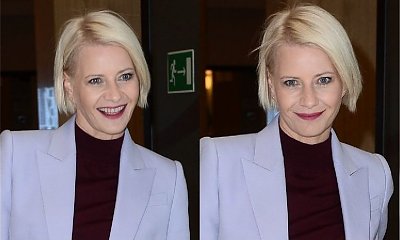 Małgorzata Kożuchowska w eleganckim garniturze, ale spójrzcie na buty! Wow! Podoba wam się to połączenie?