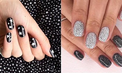 Czarno białe paznokcie- 30 propozycji na dwukolorowy manicure