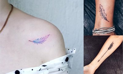 Tatuaż piórko - 21 najpiękniejszych wzorów dla dziewczyn