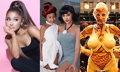 Przebrania zagranicznych gwiazd na Halloween 2019 to sztos! Kim Kardashian jako Betty z Flinstonów, ale najbardziej ZBRZYDŁA Ariana Grande!