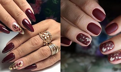 Bordowe paznokcie - 20 inspiracji na manicure w kolorze wina [GALERIA]