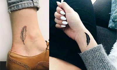 16 ślicznych tatuaży z motywem piórka - galeria kobiecych wzorów