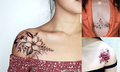 Tatuaże na dekolcie i ramieniu - top 15 genialnych projektów