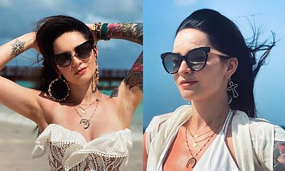 Ewelina Lisowska w skąpym białym bikini na Dominikanie. "Bez bielizny?" - dopytują fani
