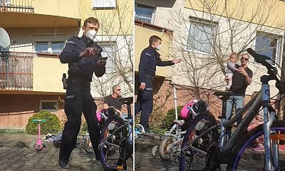 Mężczyzna wyszedł pod blok z dziećmi. Funcjonariusz policji ostro zainterweniował