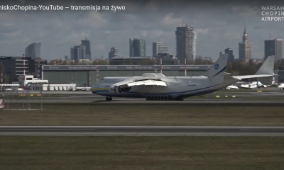 Antonow An-225 "Marzenie" wylądował rano w Warszawie. Zobacz wideo