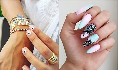 Paznokcie hybrydowe w stylu boho