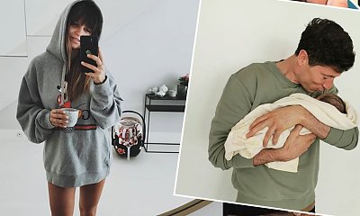 Cała rodzina Lewandowskich w komplecie na uroczym zdjęciu. Klara całuje tatę, a co robi Laura?