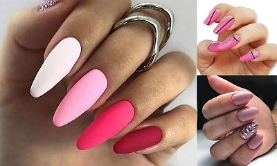 Manicure w różnych odcieniach różu - katalog wiosennych zdobień hybrydowych