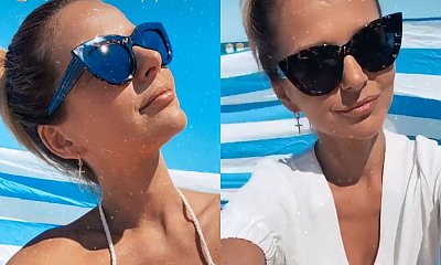 Paulina Sykut w dzierganym białym bikini chwali się opalenizną. Jak to możliwe?