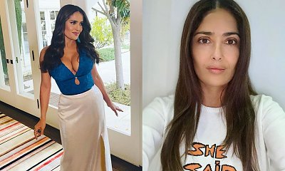 Salma Hayek pokazała się bez makijażu i z siwymi odrostami! Nadal piękna?