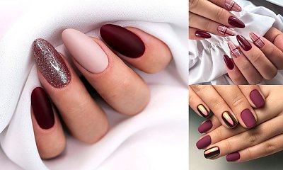 Bordowy manicure - 16 letnich propozycji