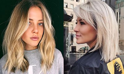 Półdługie fryzury dla blondynek - katalog cięć na lato