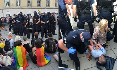 Policjanci użyli siły wobec protestu LGBT w Warszawie. Mieli uderzyć też posłankę i reportera