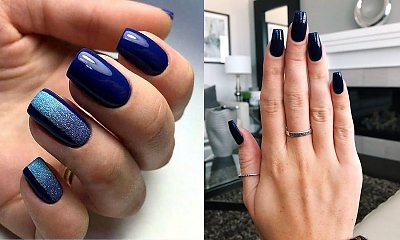 Granatowy manicure - 17 najlepszych propozycji