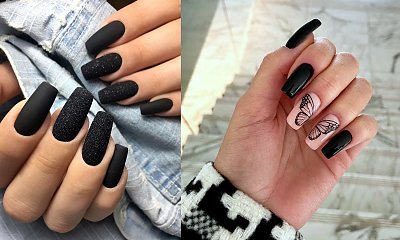 Czarny manicure - kilkanaście ciekawych zdobień