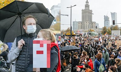 Maciej Stuhr z żoną na Strajku Kobiet w Warszawie. Przyłapali go paparazzi