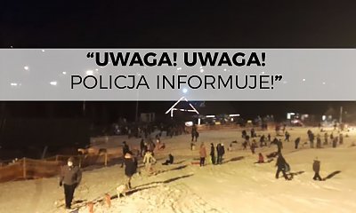 Policja na stoku przez megafon zwracała się do saneczkarzy, którzy oddawali się zabawie. Zero reakcji