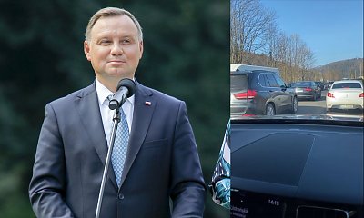 Andrzej Duda ominął korek wracając z nart! Kolumna prezydencka jechała na sygnale! Jest nagranie