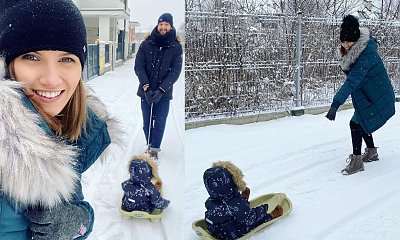 Agnieszka Kaczorowska poszła na pierwsze sanki z córką! Pod postem wybuchła afera