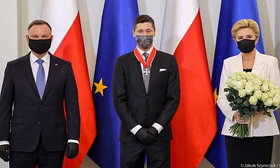 Robert Lewandowski przyjął od prezydenta Andrzeja Dudy Krzyż Komandorski Orderu Odrodzenia Polski
