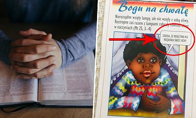 Szokująca ulotka na lekcji religii! Chłopiec żałuje, że modlitwa nie rozjaśni jego skóry
