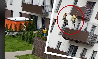 Brawurowa akcja strażaków na krakowskim osiedlu! Mężczyzna groził, że skoczy z balkonu!