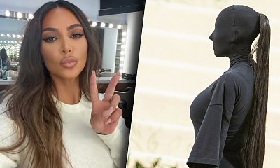 Kim Kardashian cała na czarno od stóp do głów. Do tego 150 cm włosów! Wygląda przerażająco?