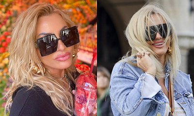 Dagmara Kaźmierska z "Królowych życia" z torebką Louis Vuitton na rynku w Krakowie. Udana jesienna stylizacja?