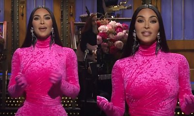Kim Kardashian w "Saturday Night Live" w różowym kombinezonie. Żartowała z seks-taśmy! A gdy się odwróciła...
