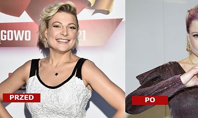 Magda Narożna w różowo-fioletowych włosach na pokazie mody! Internauci wylali na nią wiadro pomyj: Masakra! Teraz lepiej?