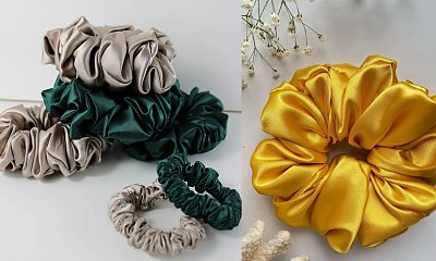 Ozdobna gumka do włosów scrunchie nadal jest w trendach!