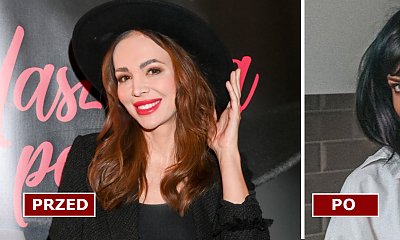 Anna Wendzikowska w czarnych włosach i bobie z grzywką! Jak Kalina Jędrusiak czy Mia Wallace z "Pulp Fiction"?