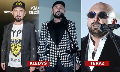 Patryk Vega w welurowej marynarce i skórzanych spodniach. Internauta: Nie do poznania bez napisów i liczb na ubraniu