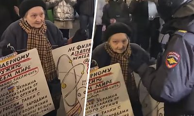 77-latka protestowała przeciw wojnie w Rosji. Policja bardzo szybko ją aresztowała...