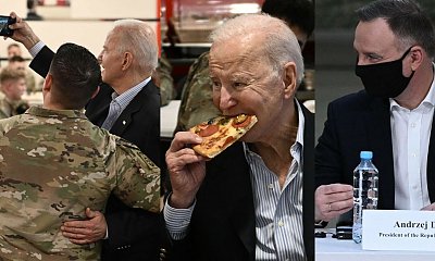 Joe Biden przyleciał do Polski! Spotkał się z amerykańskimi żołnierzami, zjadł pizzę, a Andrzeja Dudę złapał za rękę. Te zdjęcia przejdą do historii!