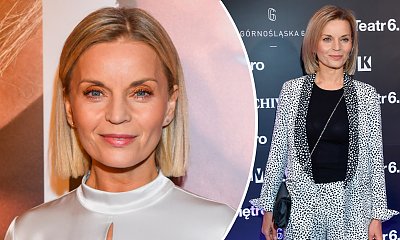 55-letnia Małgorzata Foremniak w białej sukience ze stójką na premierze filmu "Sonata". Udana stylizacja?