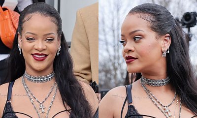 Rihanna na pokazie Diora w prześwitującej halce odsłania goły ciążowy brzuszek! Fani ostro o jej stylizacji: Przegięcie!