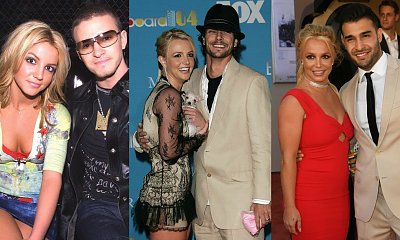Britney Spears i wszyscy jej partnerzy: Justin Timberlake, Kevin Federline, Adnan Ghalib, Jason Trawick i Sam Asghari