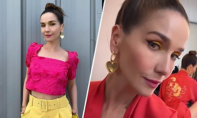 44-letnia Natalia Oreiro w staniku i piórach na ściance. Wie, jak zrobić piorunujące wrażenie!