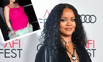 Brzuchata Rihanna w obcisłej mini z piórami! Czy to dobry wybór na koniec 3. trymestru?!